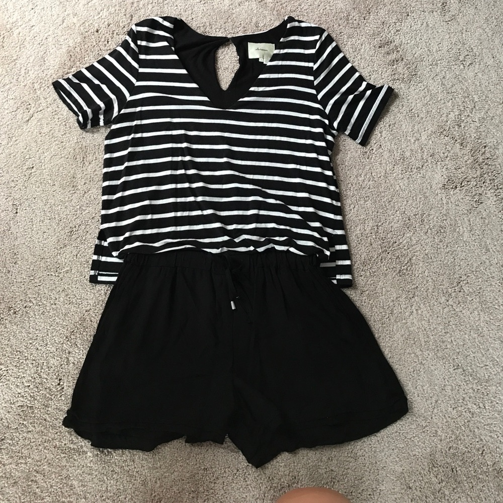 Comfy elevenses romper purchased at Anthropologie!